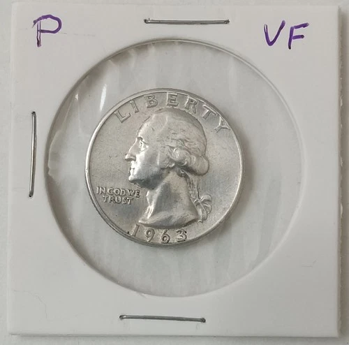 1963-P Washington quarter, 90% silver coin