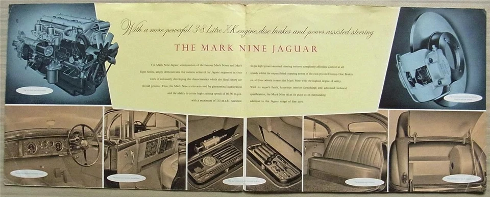 Folleto de venta de nueve autos Jaguar Mark IX c1960 Foto 2 de 3