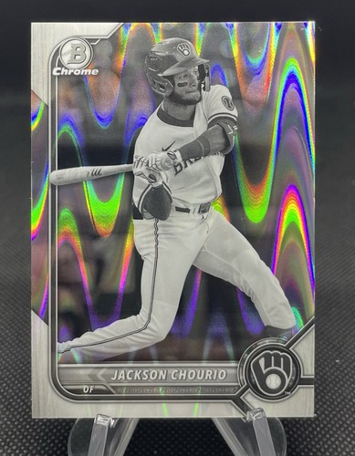 JACKSON CHOURIO ROOKIE RAY WAVE REFRACTOR 2022 BOWMAN CHROME 1st Year 🔥 - Picture 1 of 6