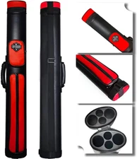 2X2 Hard Cue Case Oval Pool Cue Billiard Stick Carrying Case