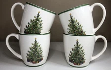 CHRISTOPHER RADKO Traditions HOLIDAY CELEBRATIONS Set 4 CUPS / MUGS Christmas