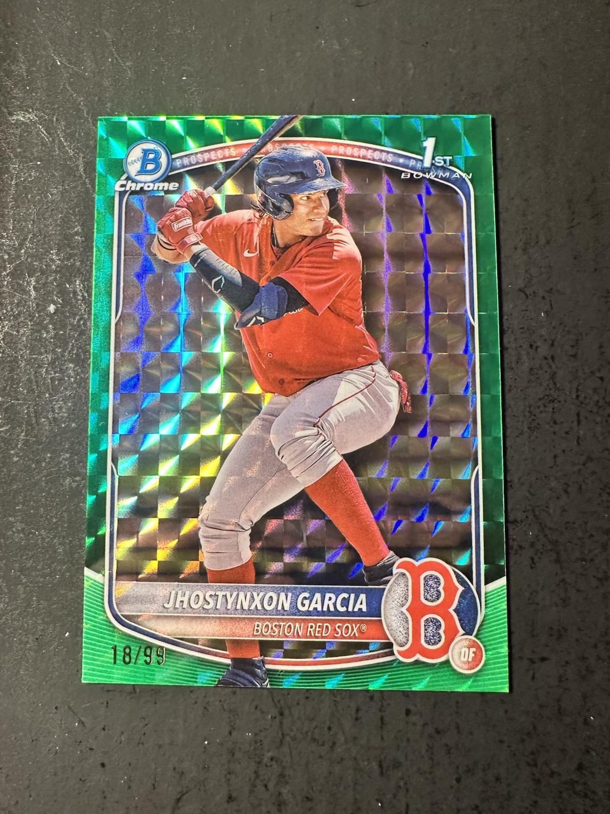 2025 Bowman Chrome Pro. Jhostynxon Garcia #BCP-43 Green Geometric Refractor /99