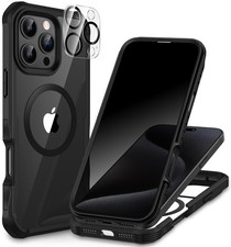 Magnetic Privacy Case for iPhone 16 Pro Max, Magsafe Compatible, Shockproof, 9H