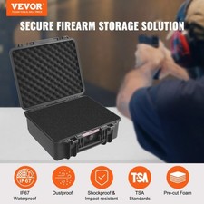 VEVOR Hard Pistol Cases with Pre-cut PU Foam Lockable Pistol Case for 6 Pistol