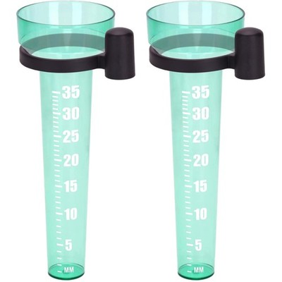 Regenmesser, Frostsicher, 2 Stück, Garten, Kunststoff, 35mm/m², Halter, Hellgrün