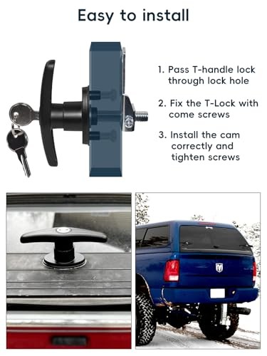 Truck Cap Camper Shell T-Handle Lock Latch Replacement Parts, Truck Lock set-R