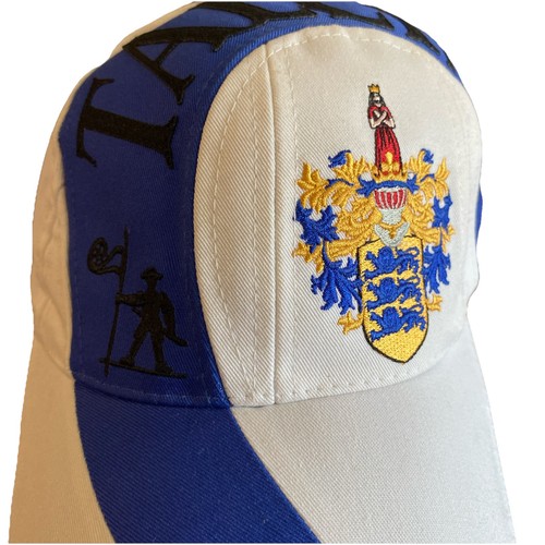 Tallinn Estonia Crest Graphic Design Ball Cap Blue And White Adjustable NOS - Picture 1 of 11