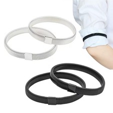 2 Pairs Sleeve Garters for Women Men Adjustable Elastic Arm Bands for Shirts ...