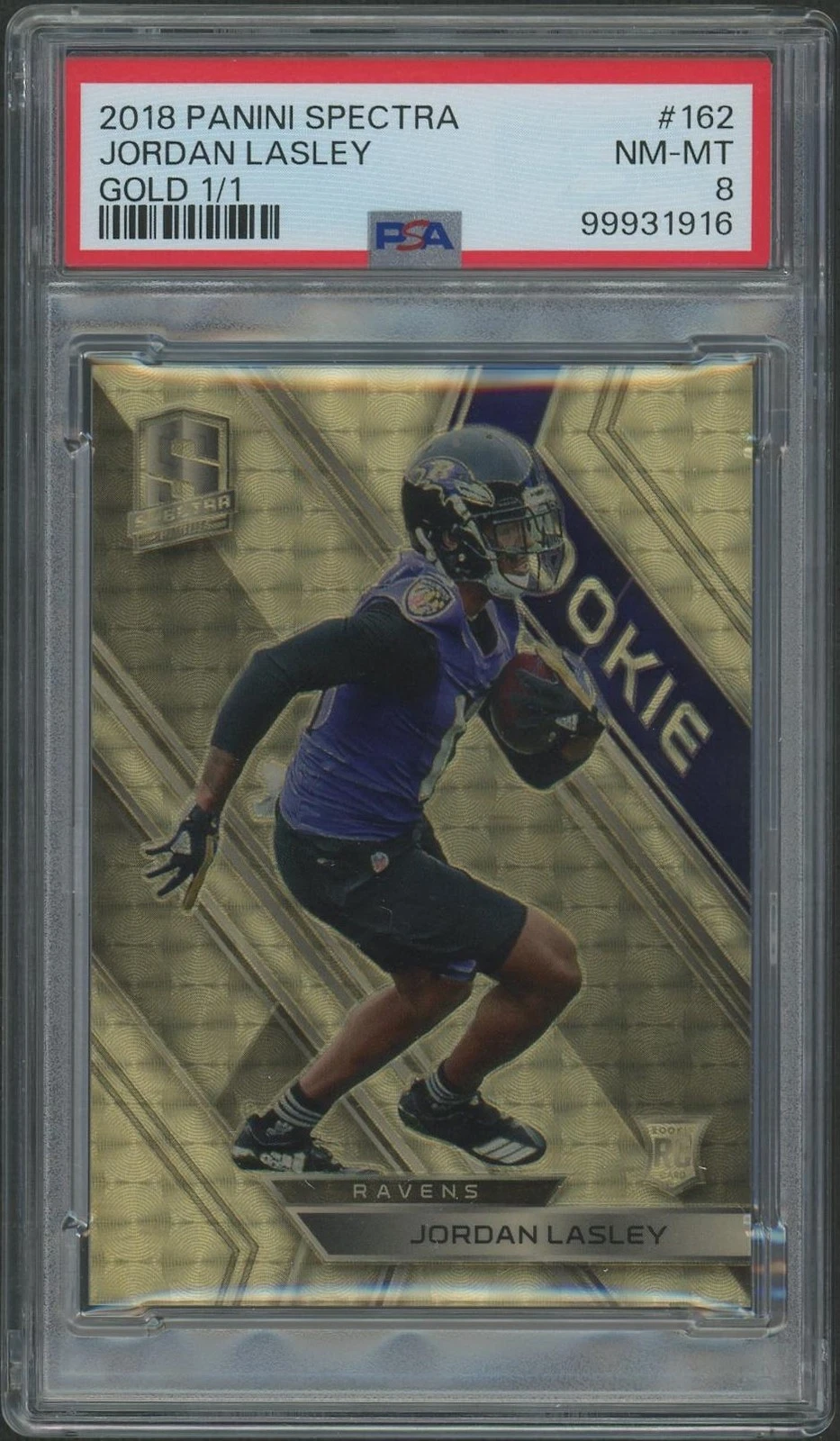 Jordan Lasley Panini Spectra #162 Gold 1/1