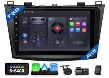 9" QLED 6 64 Android Car Stereo CarPlay GPS for Mazda Speed3 2010-13 Touchscreen