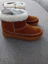 Hushpuppies Boots Size 3 UK Zip Up. Tan Colour. New In Box. Never Worn .