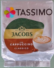 Tassimo Jacobs Cappuccino Classico 16 T-Discs (8x6.5g, 8x26g) Exp 08/2026