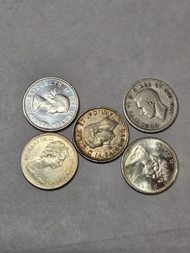 New ListingCanadian 80% Silver Dime Coin Lot Of 4