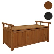 Aufbewahrungstruhe HWC-O13, Gartentruhe Auflagenbox Truhe, Tanne Holz 53x108x6