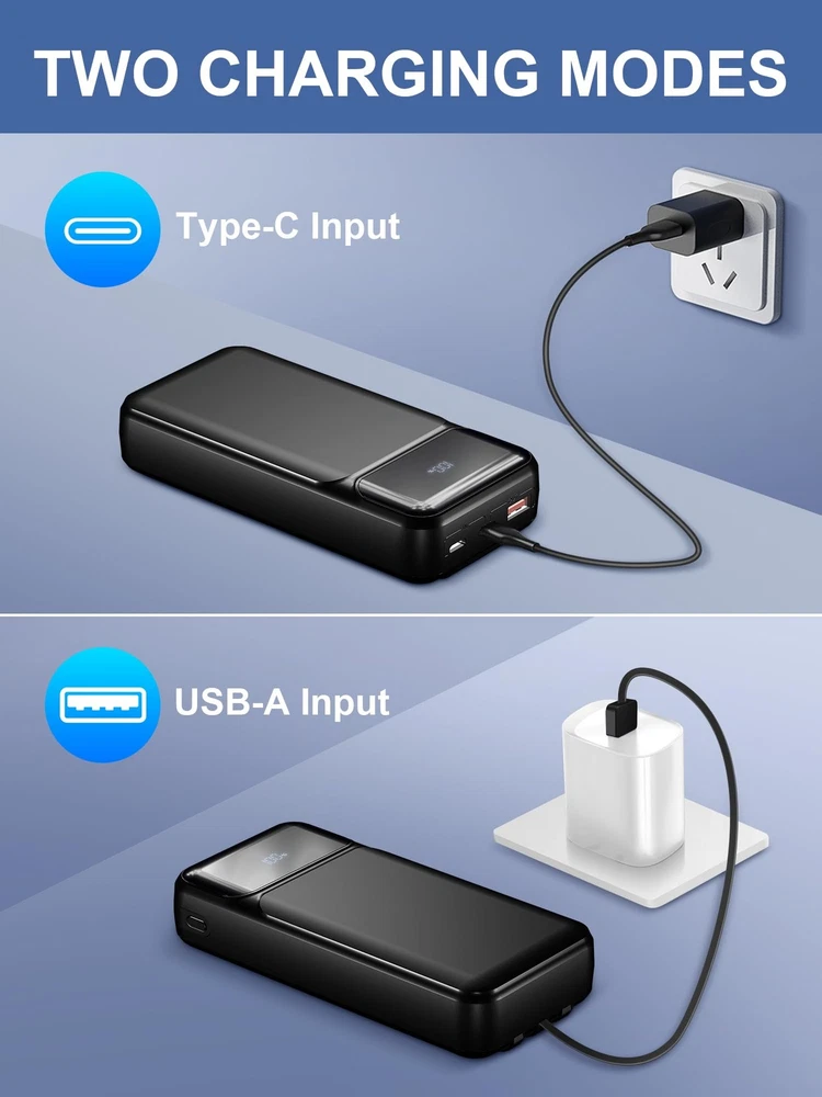 High-Capacity 49800mAh Power Bank with 3 Outputs - Fast Portable Phone Charger