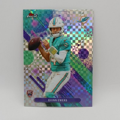 2025 Topps Finest #10 Quinn Ewers RC Miami Dolphins Geometric Refractor 