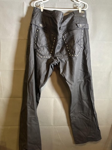 Konvict jeans size 42 Studded Embellished Embroidered Straight Leg Jeans - Picture 6 of 8