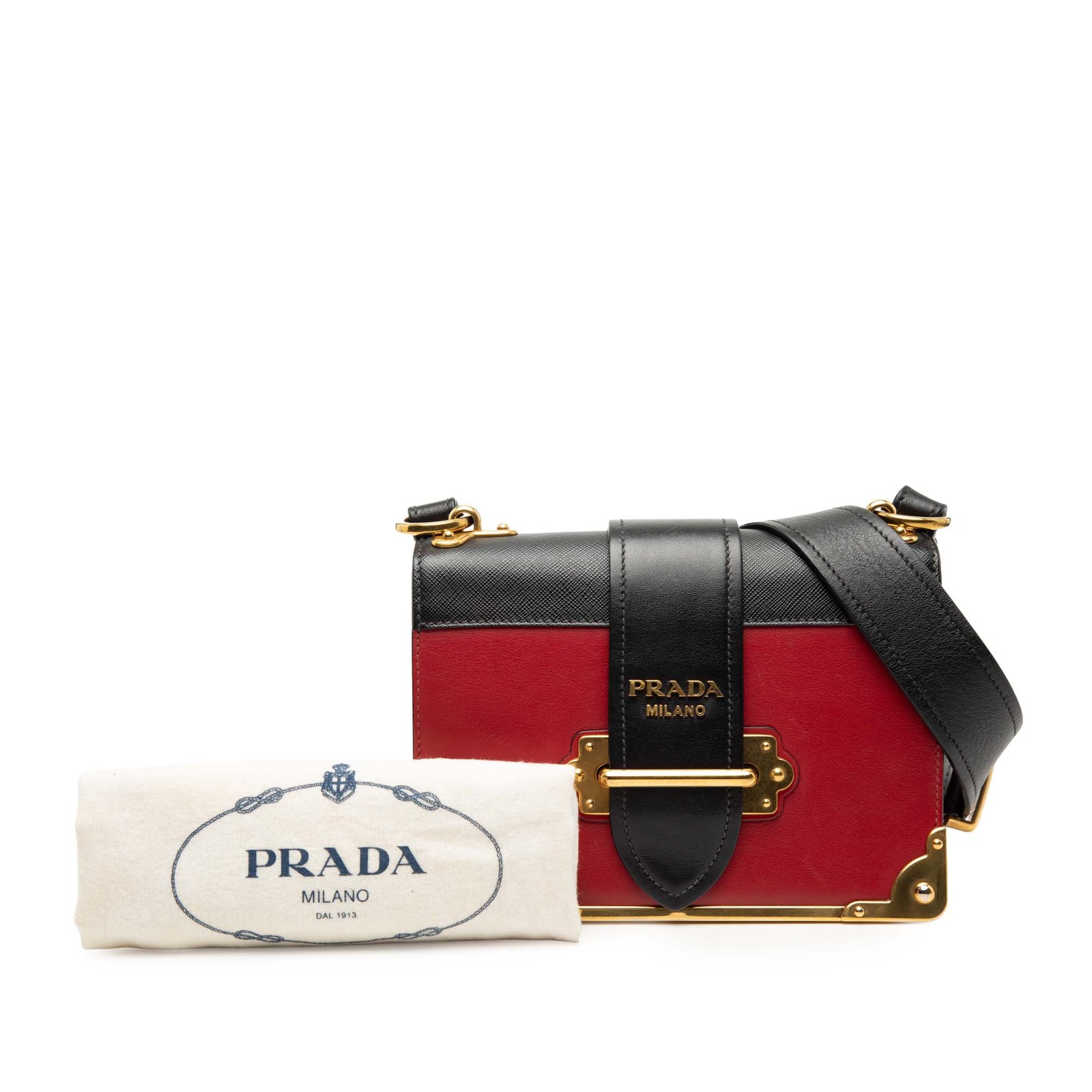 Authenticated Prada Saffiano Trimmed City Calf Cahier Crossbody Black Leather thumbnail 7