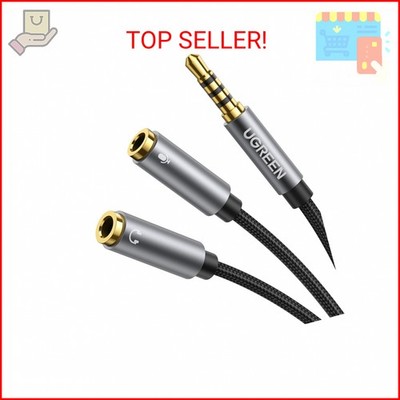 UGREEN Headphone Splitter 3.5mm 2 Female to 1 Male Mic and Audio Y Splitter TRRS