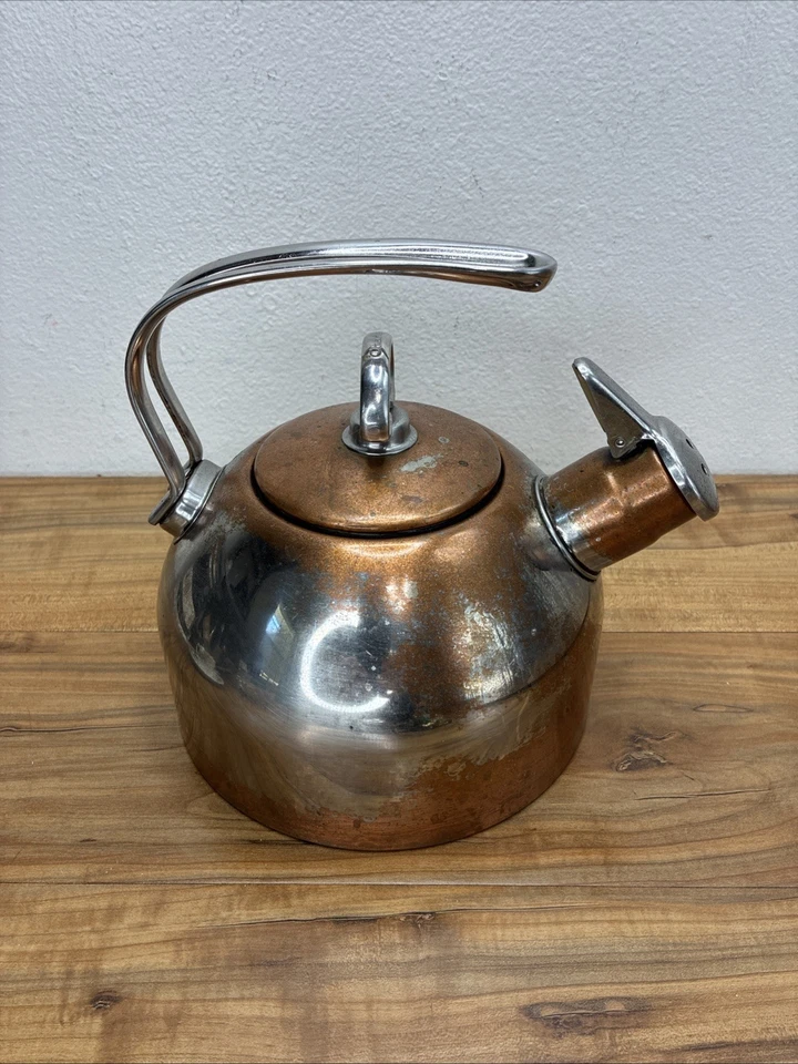 Chantal SL37-19CP Cobre 1.8 QT Tetera Silbato 2 Tonos con Mango Soporte para Olla Foto 3 de 4