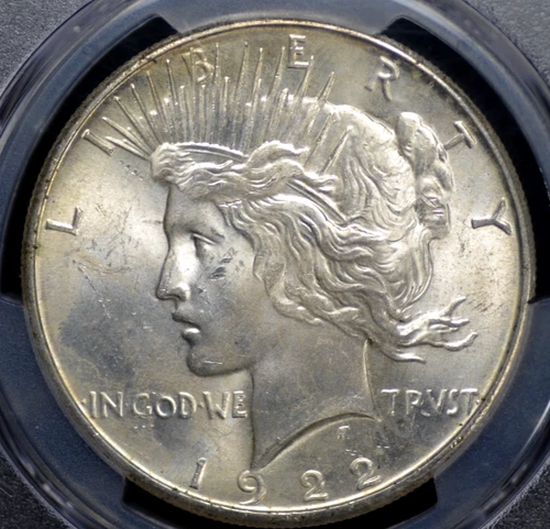 1922 S PEACE DOLLAR PCGS MS 63 PUFFY WHITE CLOUDY SKIES LUSTER WITH TICS AND