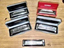 Hohner Special 20 Harmonica Set with Cases Lot Of 5