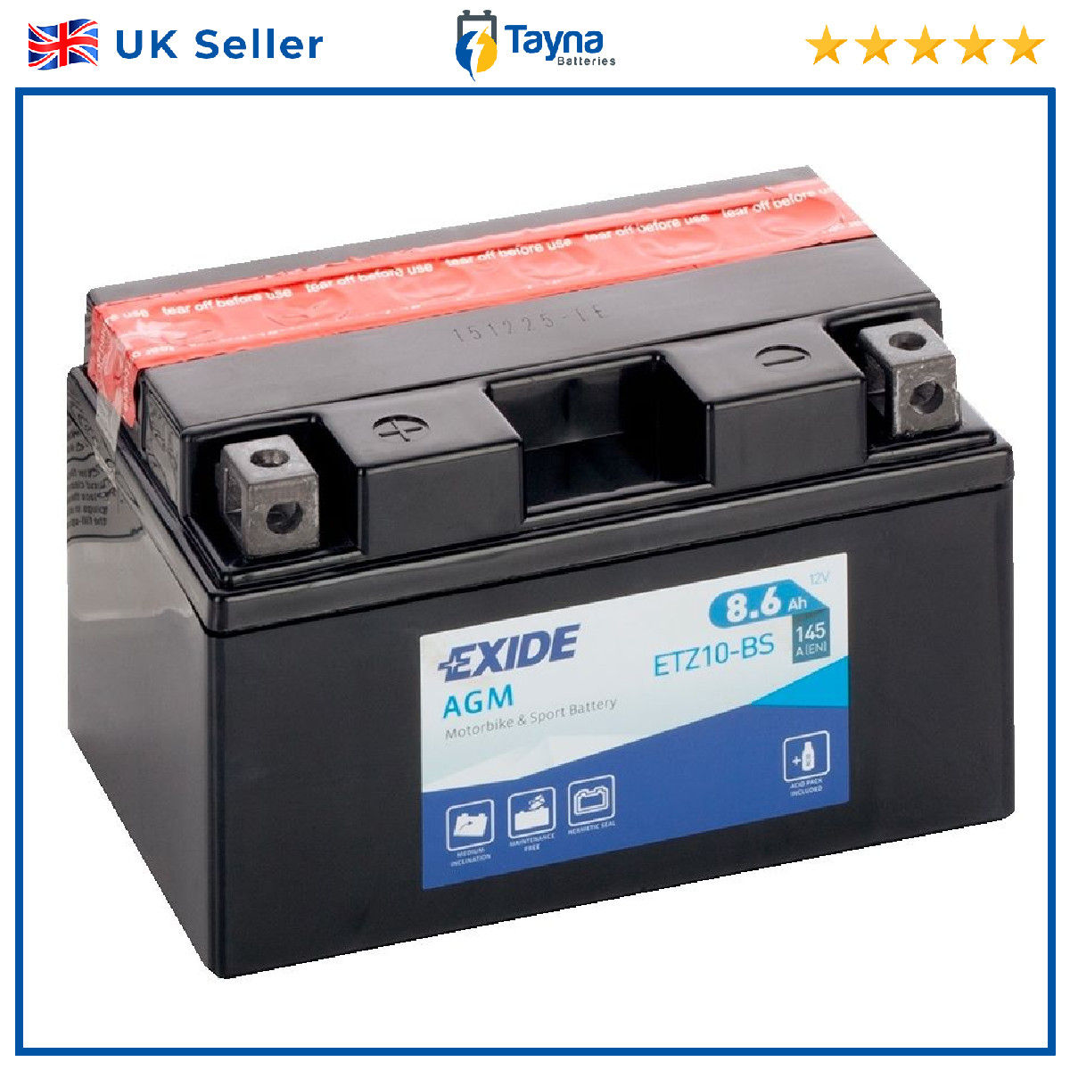 Motorcycle Battery for Honda CBR900RR Fireblade CBR900 954 929  Replaces YTZ10S