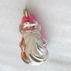 Antique Vintage Silver Glass USSR Christmas Ornament Xmas Tree Decoration Santa