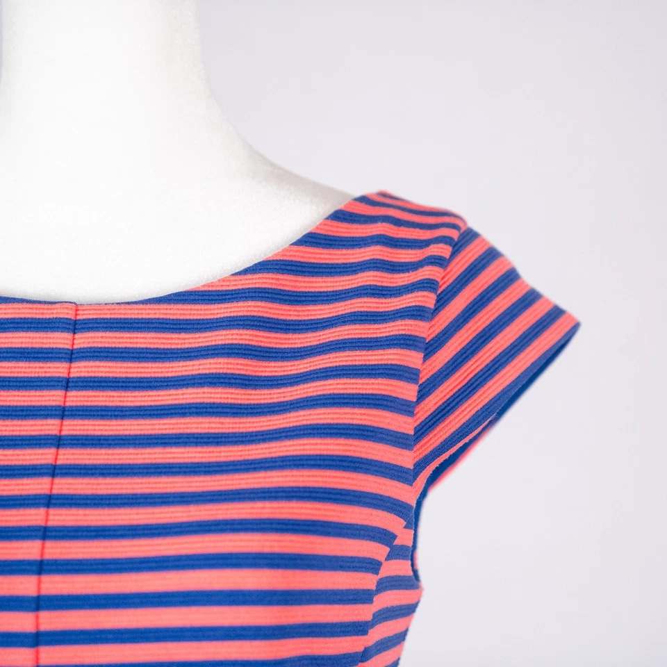 Vestido Lilly Pulitzer Mujer Talla PEQUEÑA Briella Rayas Calce Acampanado Coral Rosa Azul Foto 3 de 4