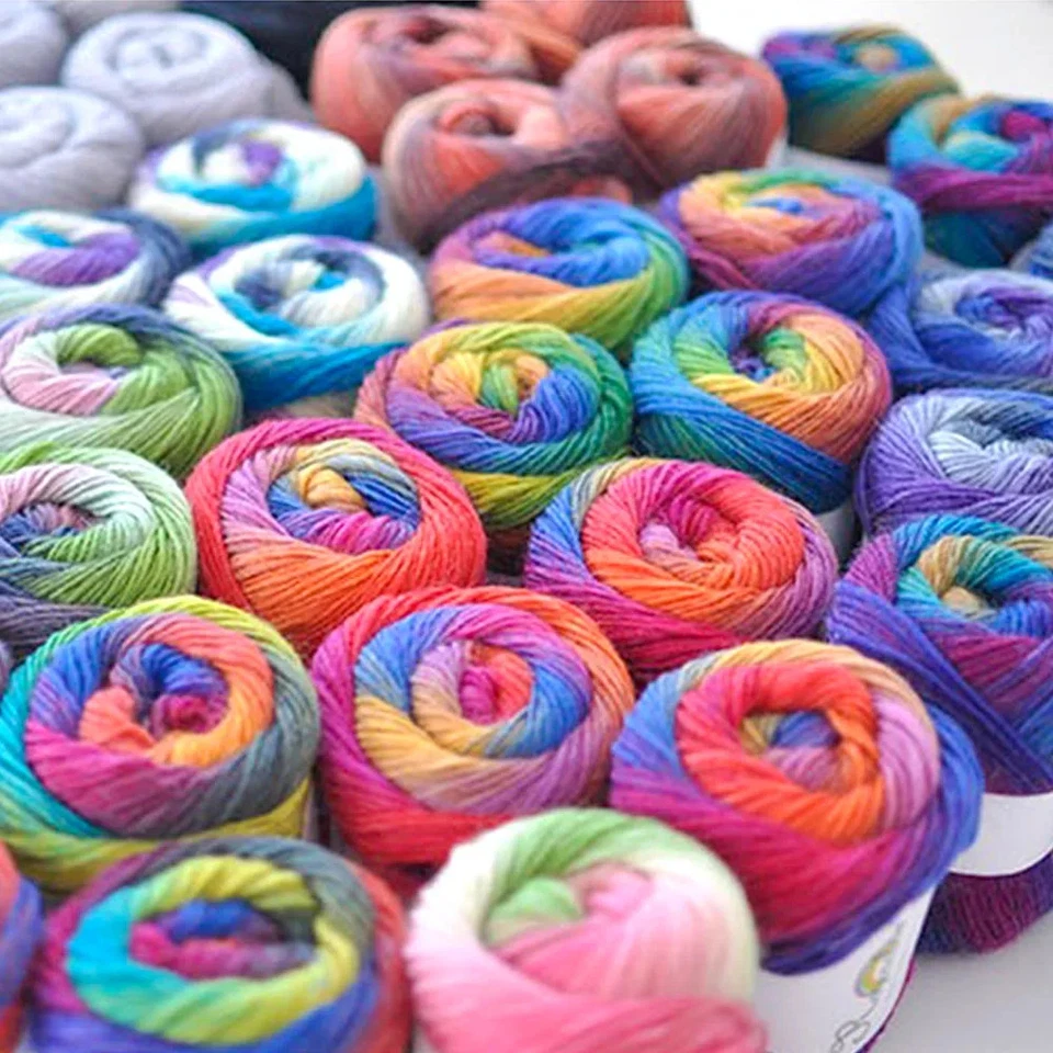 100% Pure Wool Yarn 50g/180m Gradient Color For Hand knit Crochet Soft DIY Scarf - Image 3 of 4