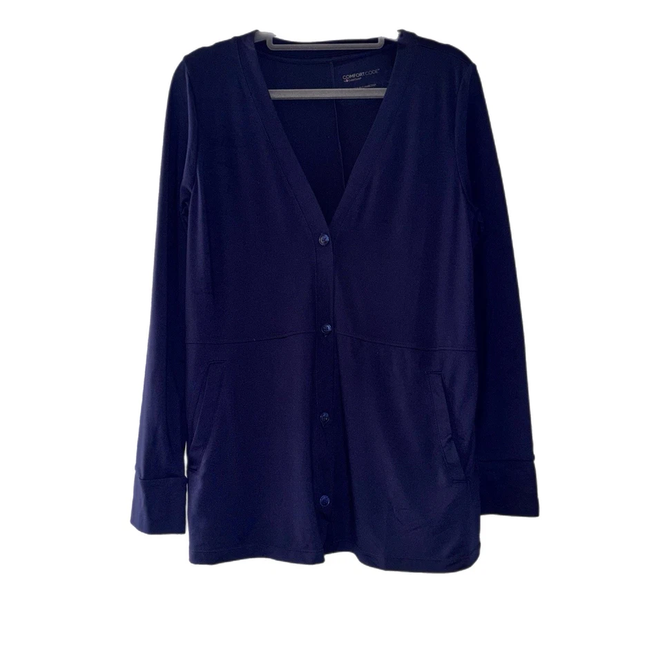 Cárdigan Cuddl Duds Flexwear Botón Delantero-Azul Marino Nuevo Sin Etiquetas Foto 4 de 4