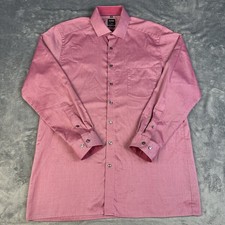 Olymp Luxor Men's Red Modern Fit LS 100 Cotton Dress Shirt Button Down 17 43