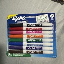 EXPO Erase Markers Fine Tip Assorted Colors 8 Count NEW IN BOX