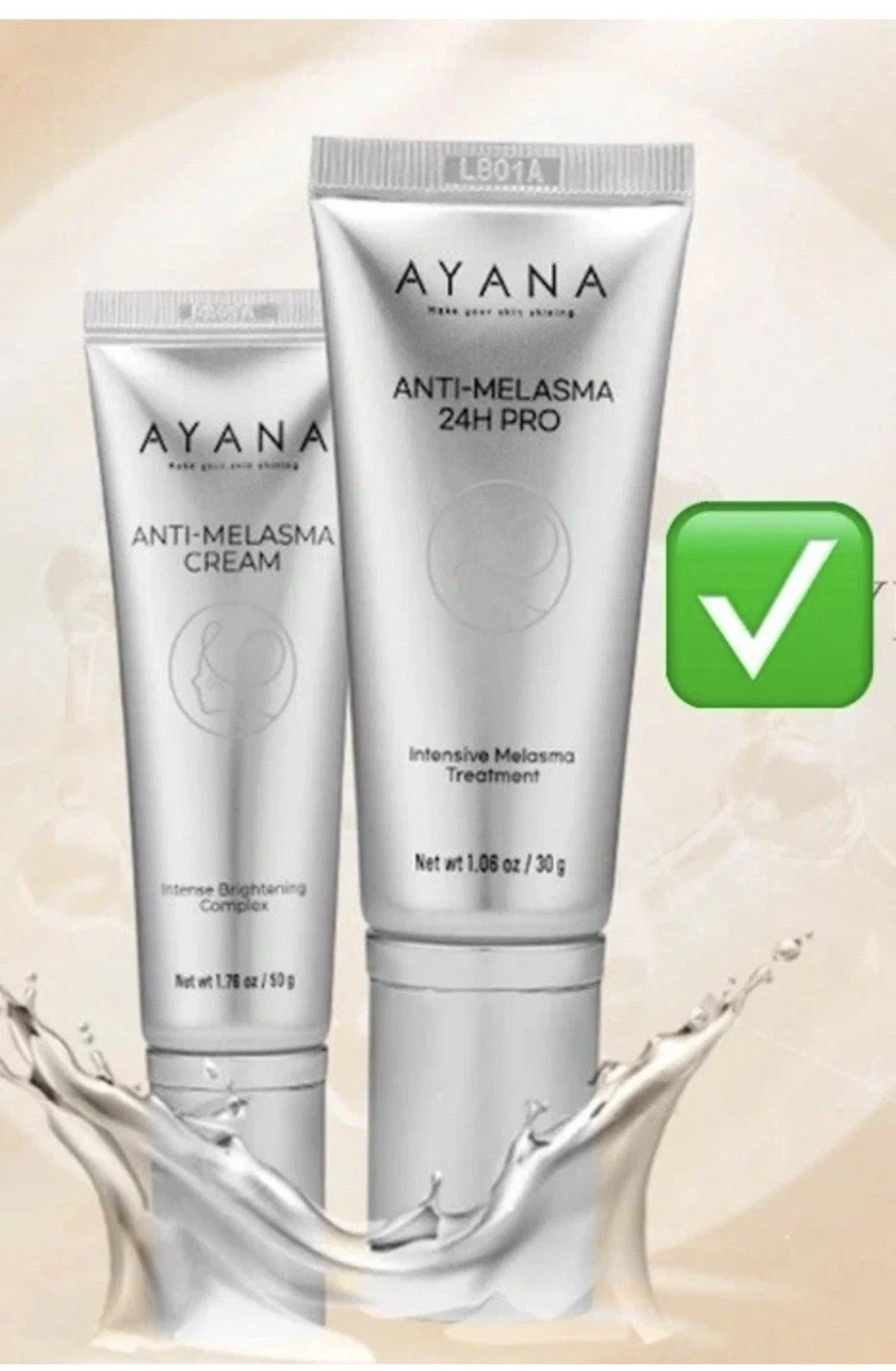 100% AUTHENTIC AYANA KOREA DARK SPOT TREATMENT 2PK ( 24H Pro & Anti Melasma)