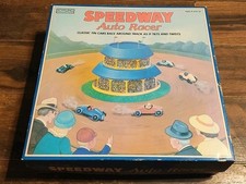 NEW SCHYLLING TIN SPEEDWAY AUTO RACER CLASSIC TIN CARS RACE AROUND TRACK & TILTS