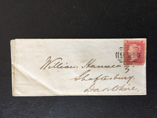 D GB 1859 NUMERAL 971 POSTMARK ON PENNY STAR COVER TO SHAFTSBURY