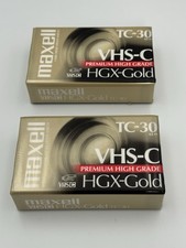 Maxell HGX-Gold TC-30 VHS-C Premium High Grade Tapes Set 2 Recording Brand New