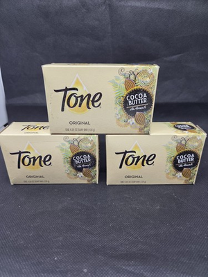 #ad Lot Of 3 Bars Tone Original Cocoa Butter With Vitamin E Bar Soap 4.25 Oz $40.40