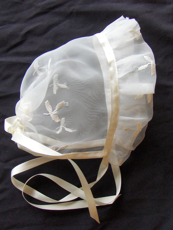 Baby Girl Embroidered Organza Christening Gown Baptism Dress 0-3 3-6 6-12 M - Image 2 of 4