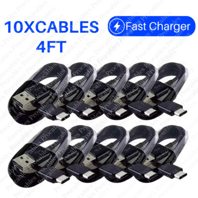 1/10X Bulk Lot Type C Charger Cable USB C Fast Charging Cord For Samsung Android
