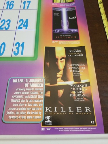 1996 Coming Soon January release dates for VHS Movies HUGE Promo Poster RARE !!! - Imagen 10 de 12