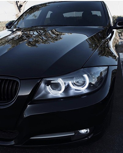 4x M Style White Acrylic LED Angel Eye Halo Rings Kit for BMW E91 E90 LCI Xenon - Picture 7 of 23