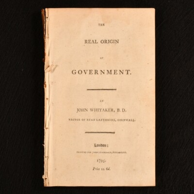 1795 The Real Origin of Government John Whitaker Very Scarce 1st Ed | eBay