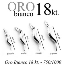 ciondolo regalo PORTAFORTUNA amuleto CORNETTO CORNO CORNINO oro 18kt. 750/1000 