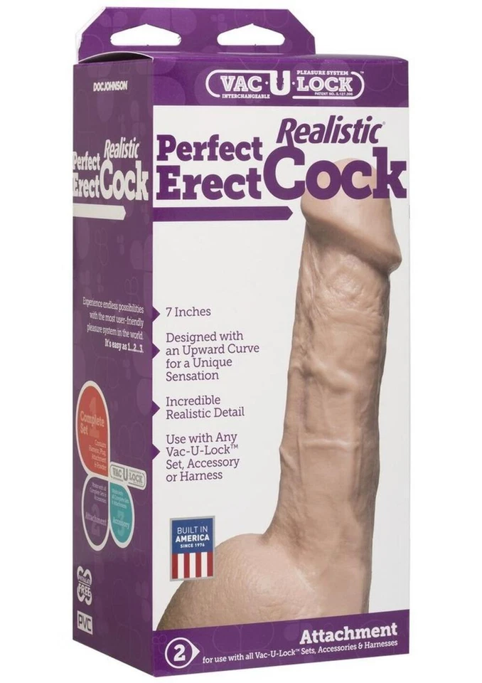 Vac-U-Lock Realistic Perfect Erect Cock Dildo - Image 2 of 3