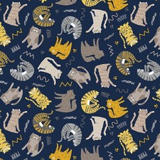 Feline Drive Fabric FLANNEL Pawsitively Prrrfect Cats - Fat Quarter 18x22" FQ