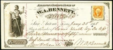 TX $1000 SAN ANTONIO Texas Exchange Banking House W A Bennett Jan 25th, 1868