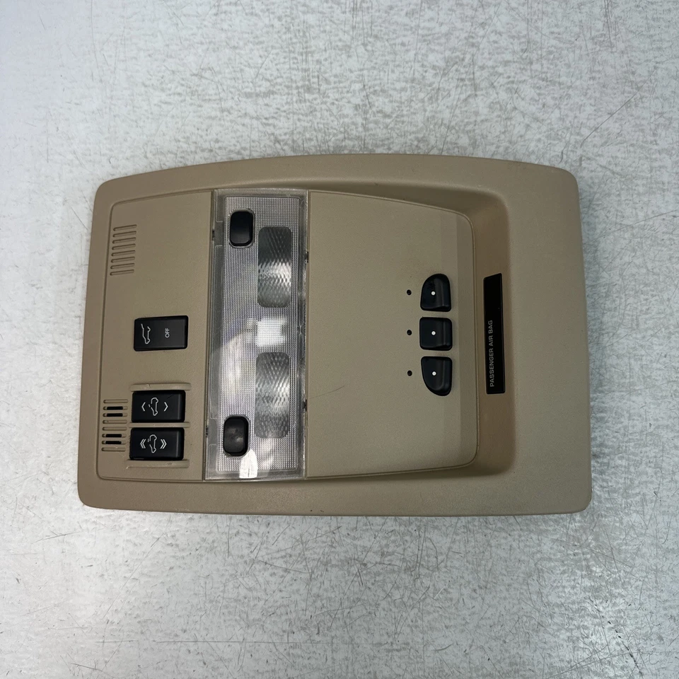 2007-2013 Chevrolet Tahoe Suburban Overhead Console Homelink Map Lights Tan - Image 3 of 4