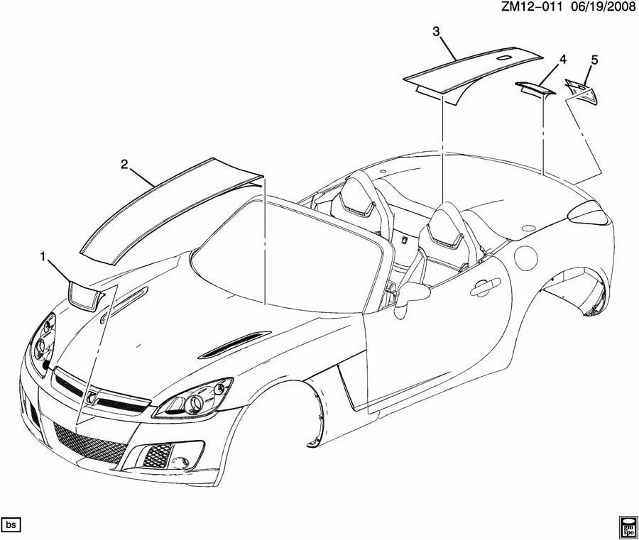 Calcomanía de vinilo a rayas Saturn Sky 2007-2010 para maletero trasero nuevo OEM 20760934 Foto 3 de 3