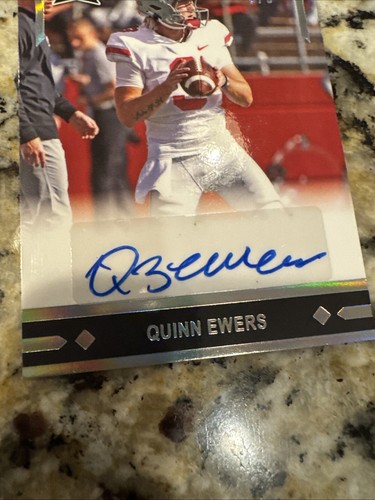 2021 Leaf Gold Rookies Quinn Ewers Auto 5/5 Texas Longhorns - Rookie RC - Picture 3 of 4